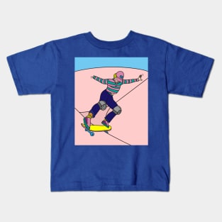 Retro Skateboarder Kids T-Shirt